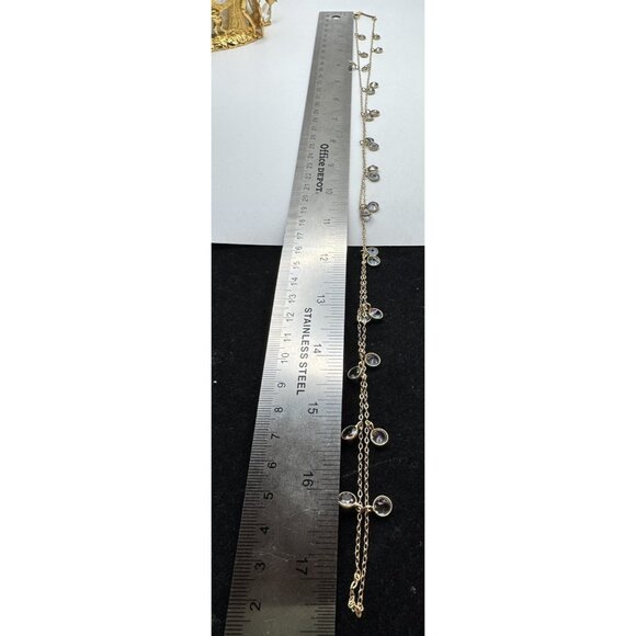 London Manori AB Cristal Chain Necklace Gold Tone Sterling Silver 925 Pretty - Picture 6 of 10